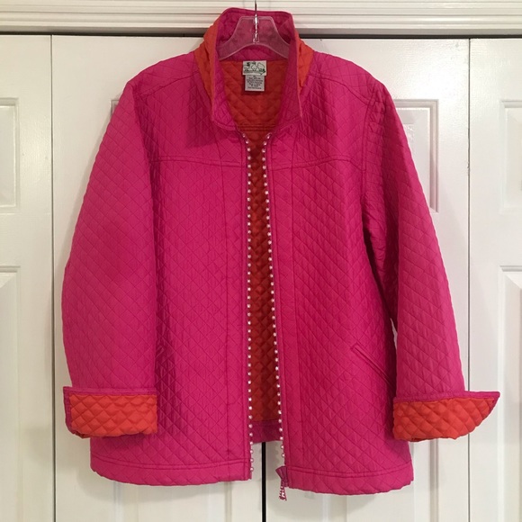 Quacker Factory Jackets & Blazers - Quilted Pink Silk Jacket- Size XL